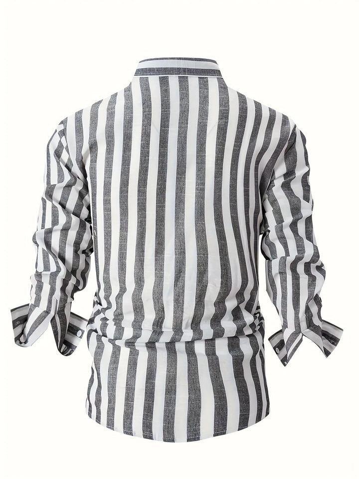 Levoire | Chemise En Coton Lin Rayée Pour Hommes