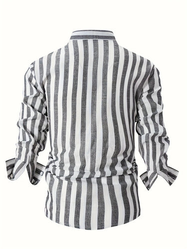 Levoire | Chemise En Coton Lin Rayée Pour Hommes