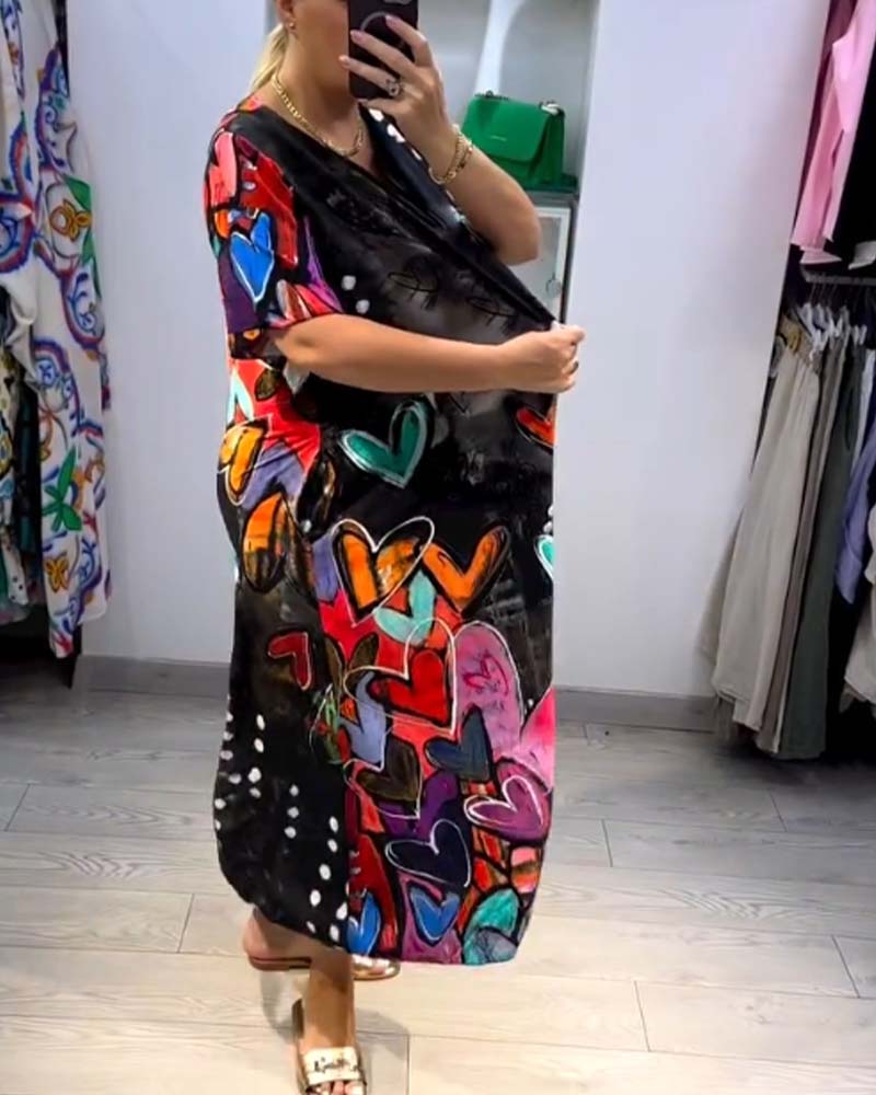 Levoire | Robe Maxi À Motif De Cœur Bohémien
