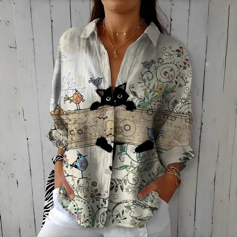 Levoire | Vintage À Imprimé Chat Créatif Multicolore