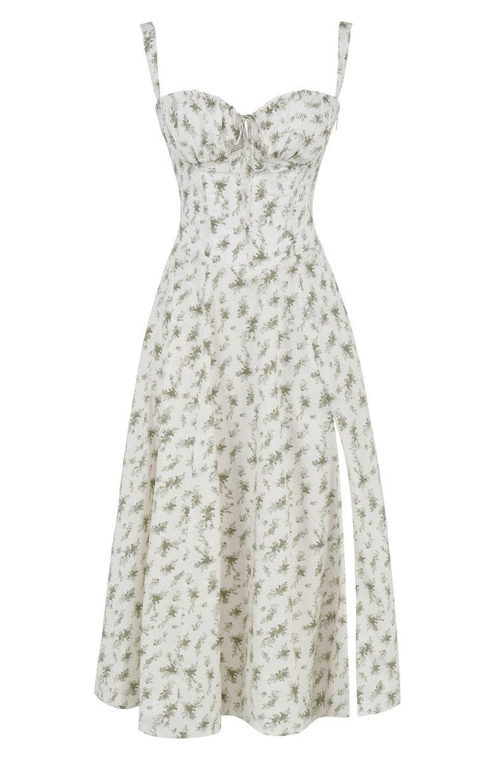 Levoire | Robe Bustier Avec Taille Cincurcie Branches vertes