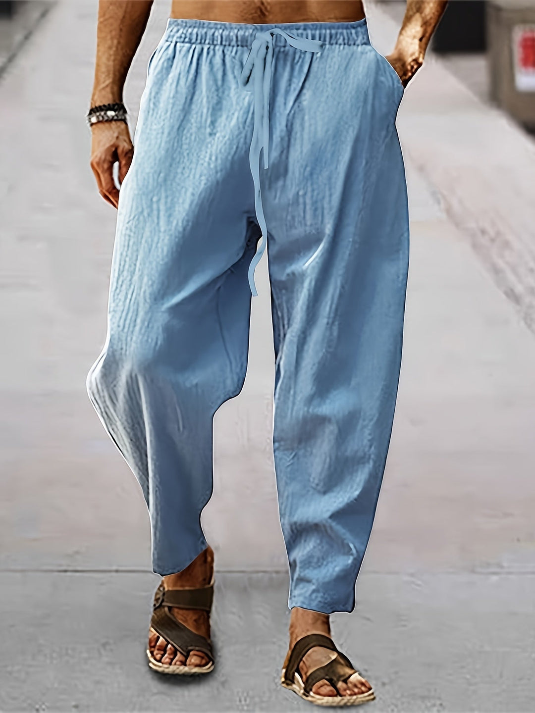 Levoire | Pantalon Harem Pour Homme Non Agencé Bleu clair