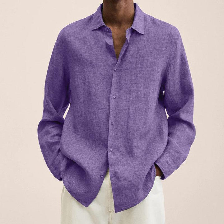 Levoire | Chemise En Lin Coupe Detendue Hommes Violet