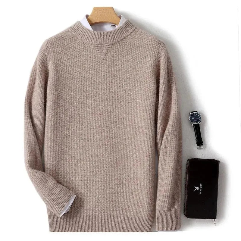 Levoire | Pull-over pour homme en cachemire, tricoté décontracté, avec étiquette de col