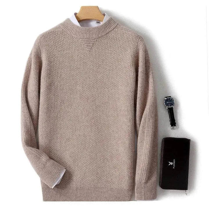 Levoire | Pull-over pour homme en cachemire, tricoté décontracté, avec étiquette de col