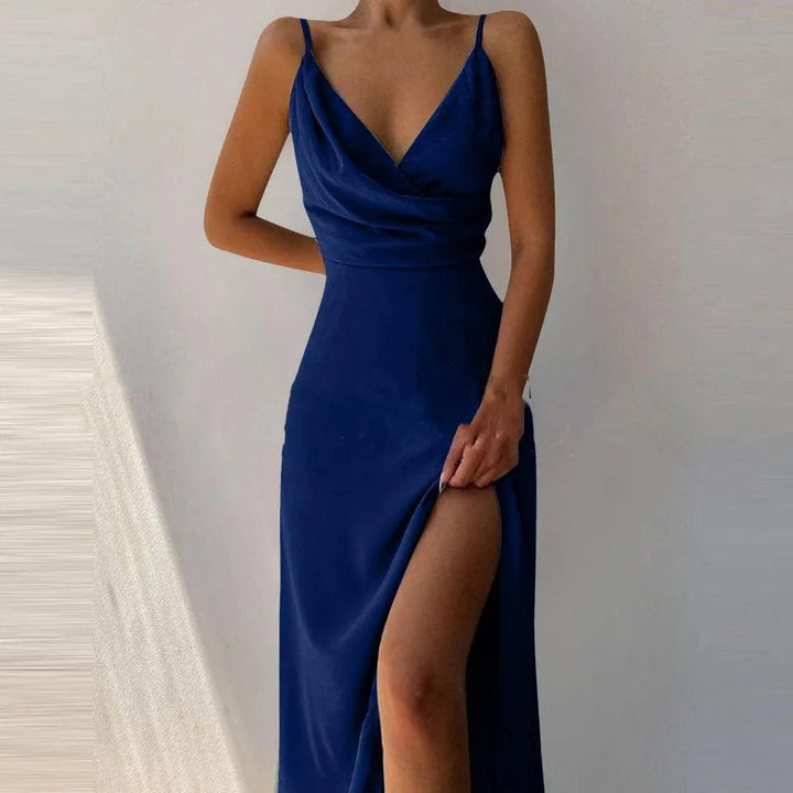 Levoire | Robe à encolure plongeante et imprimé Gris marine