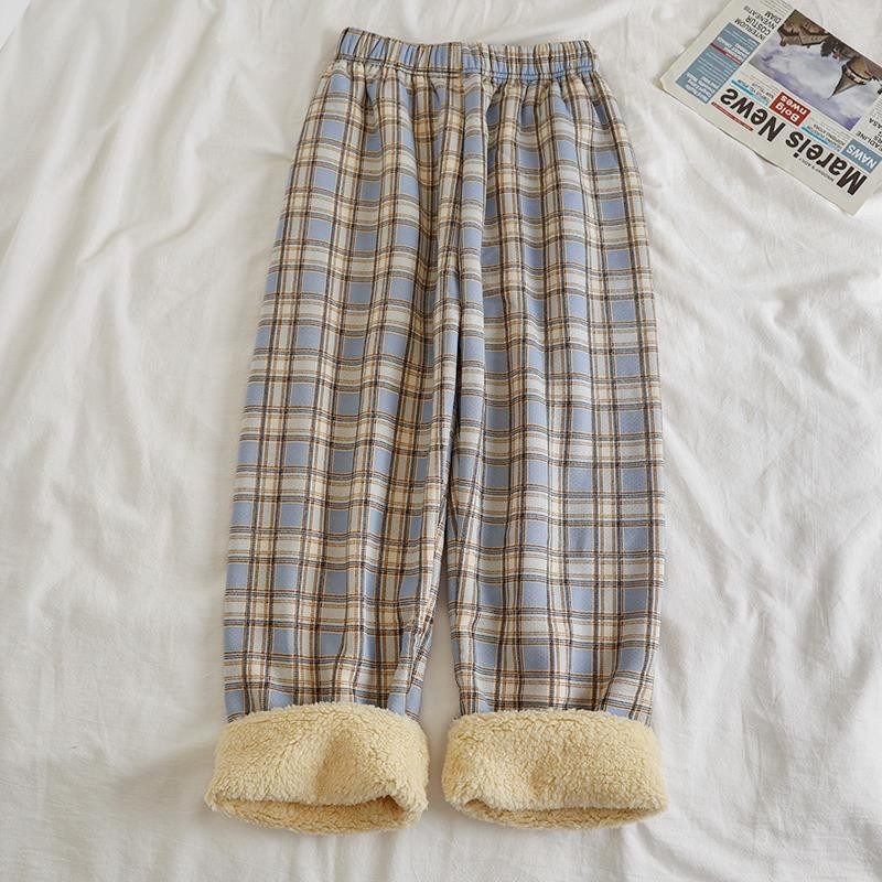 Levoire | Pantalon De Pyjama Décontracté En Polaire Doublé Bleu Une taille