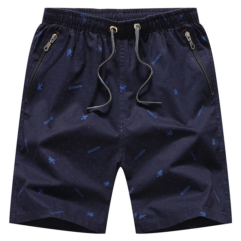 Levoire | Bleu Beige Shorts De Bain Pour Hommes Avec Poches Zippées