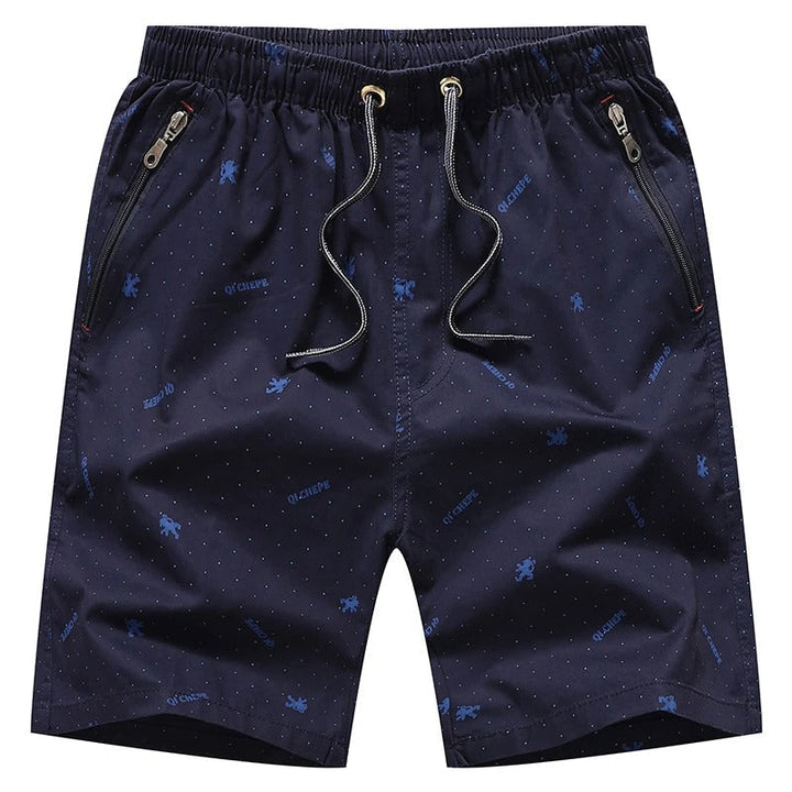 Levoire | Bleu Beige Shorts De Bain Pour Hommes Avec Poches Zippées