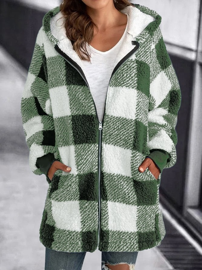Levoire | Grande Taille Sweat À Capuche En Peluche Décontracté Veste Vert clair