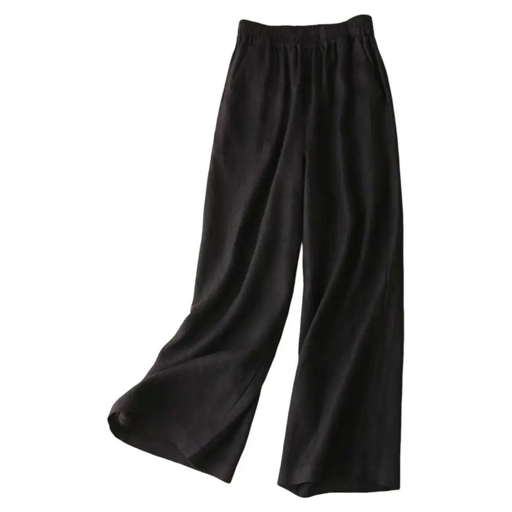 Levoire | Pantalon En Lin Large En Coton Noir
