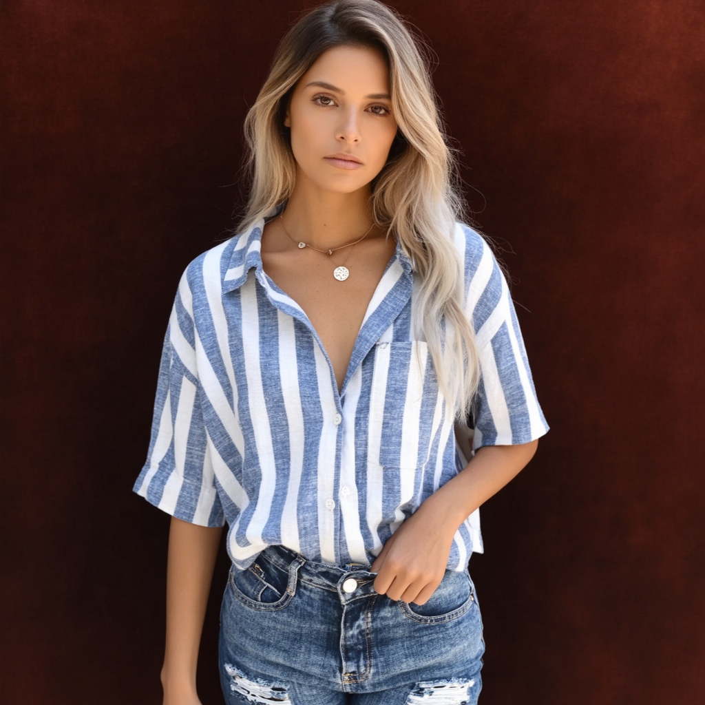 Levoire | Chemise En Lin Rayée Pour Femmes