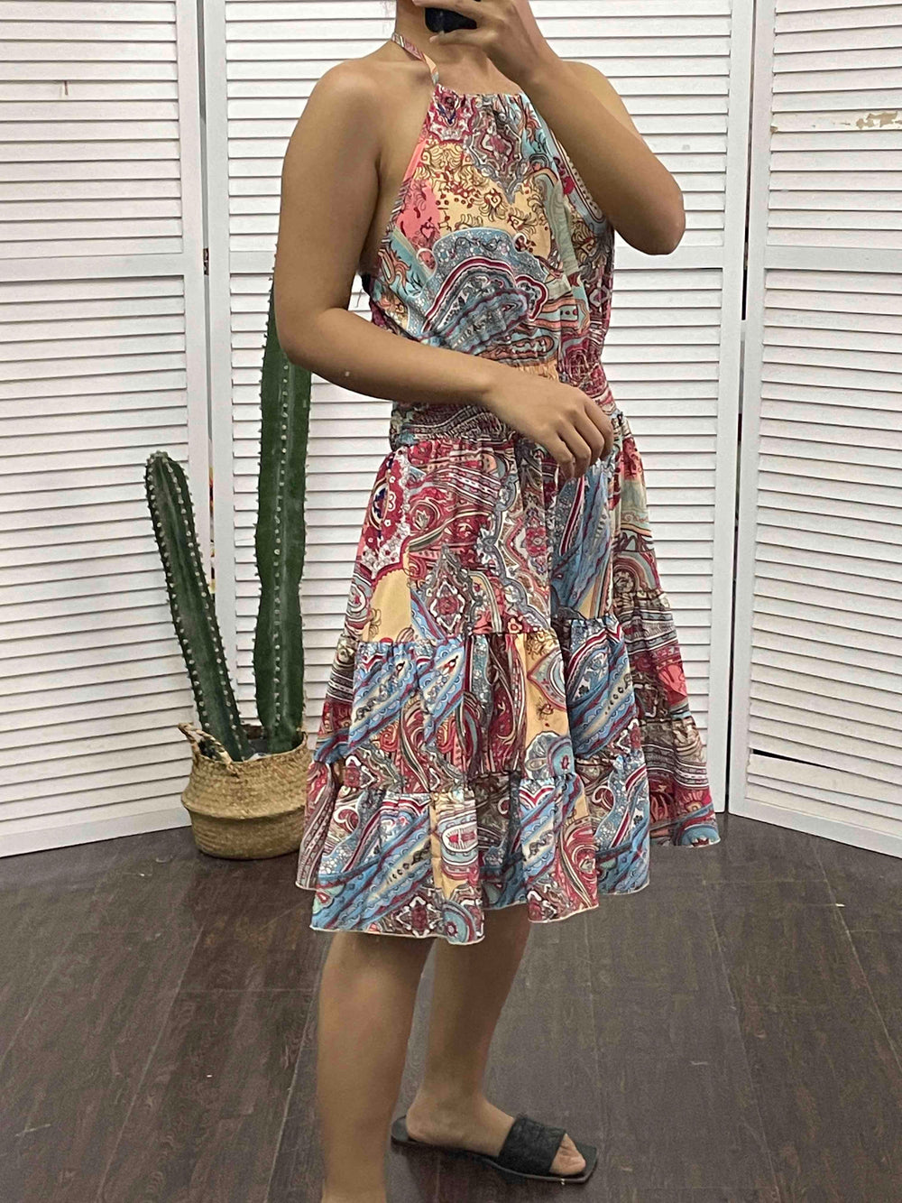 Levoire | Robe dos nu à imprimé tribal