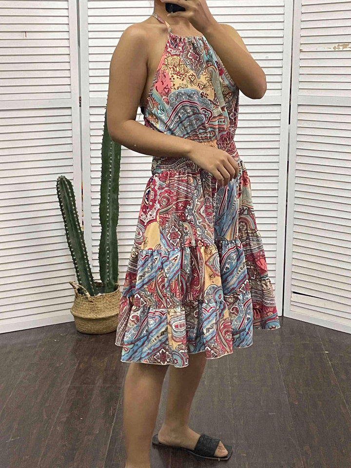 Levoire | Robe dos nu à imprimé tribal