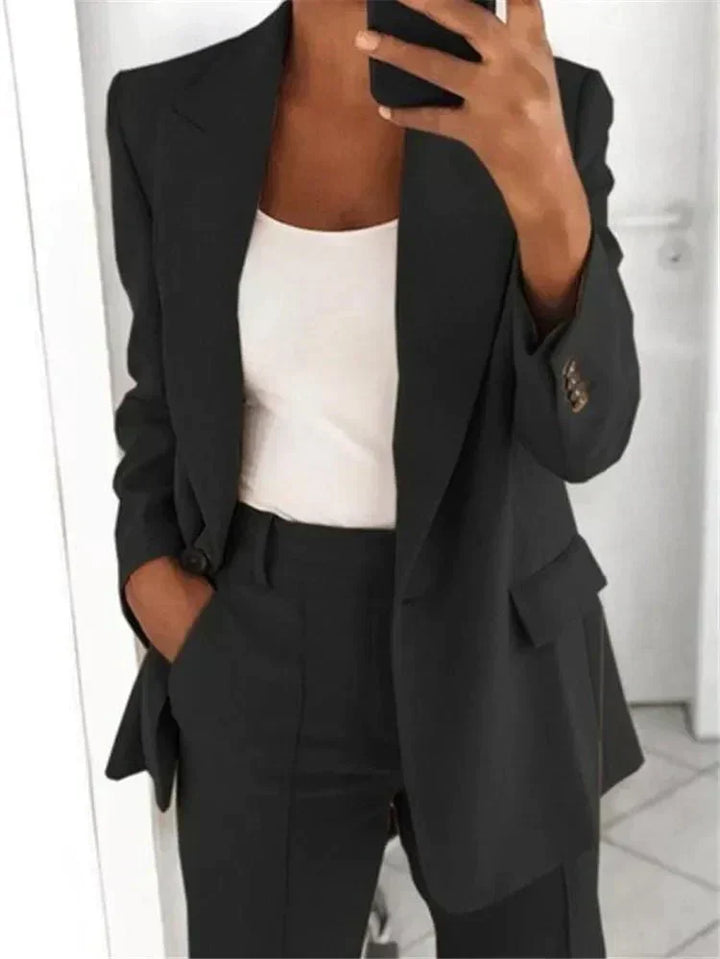 Levoire | Élégant ensemble de pantalon et de veste pour femmes Noir