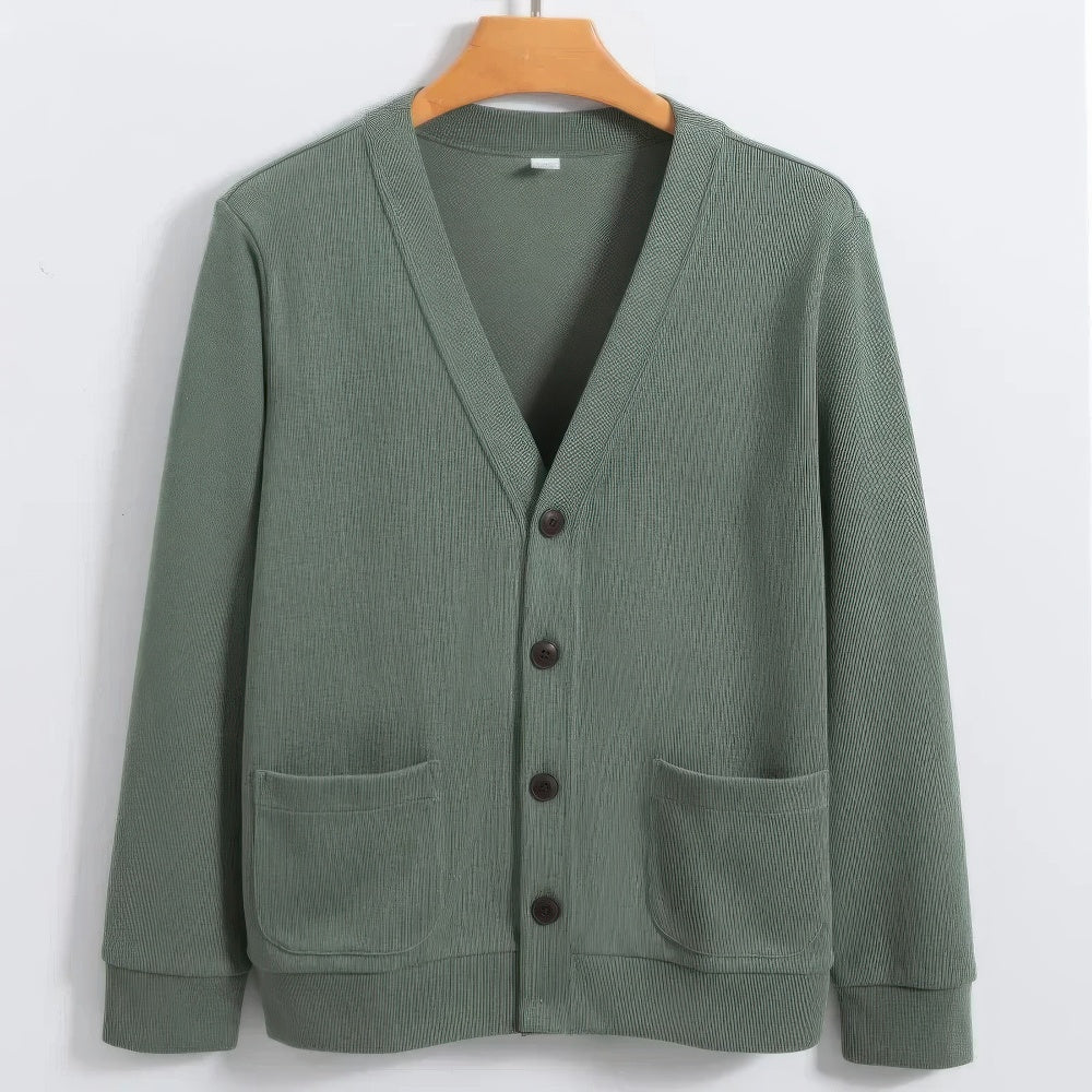 Levoire | Classique Chemise V Col Homme Vert