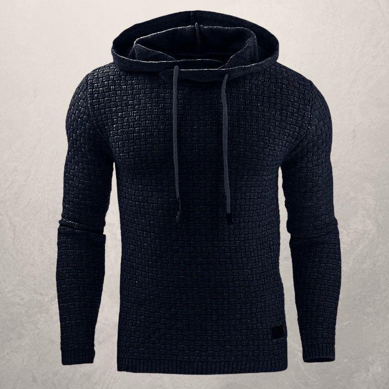 Levoire | Sweat À Capuche Sportif, Motif Damier Bleu foncé
