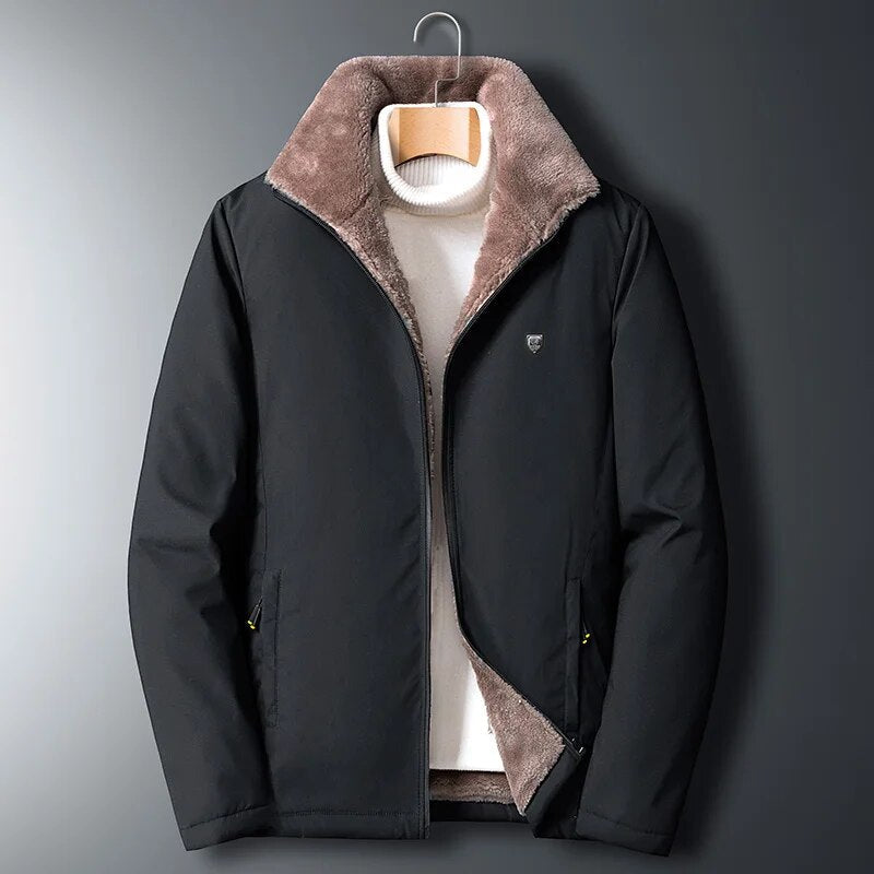 Levoire | Veste En Polaire Déperlant Et Coupe-Vent Avec Col Pour Hommes Noir