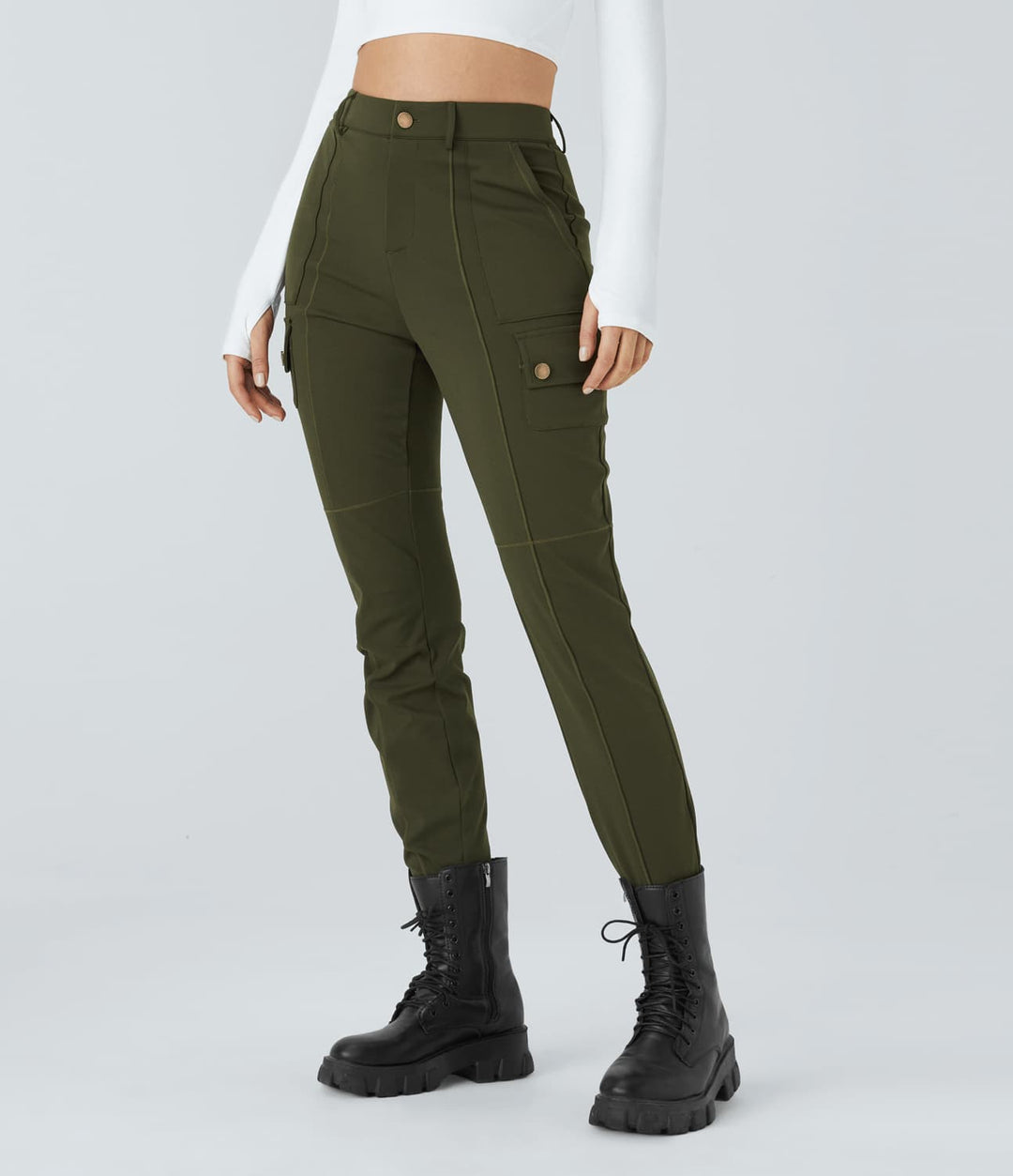 Levoire | Pantalon Cargo Skinny Avec Poches Vert