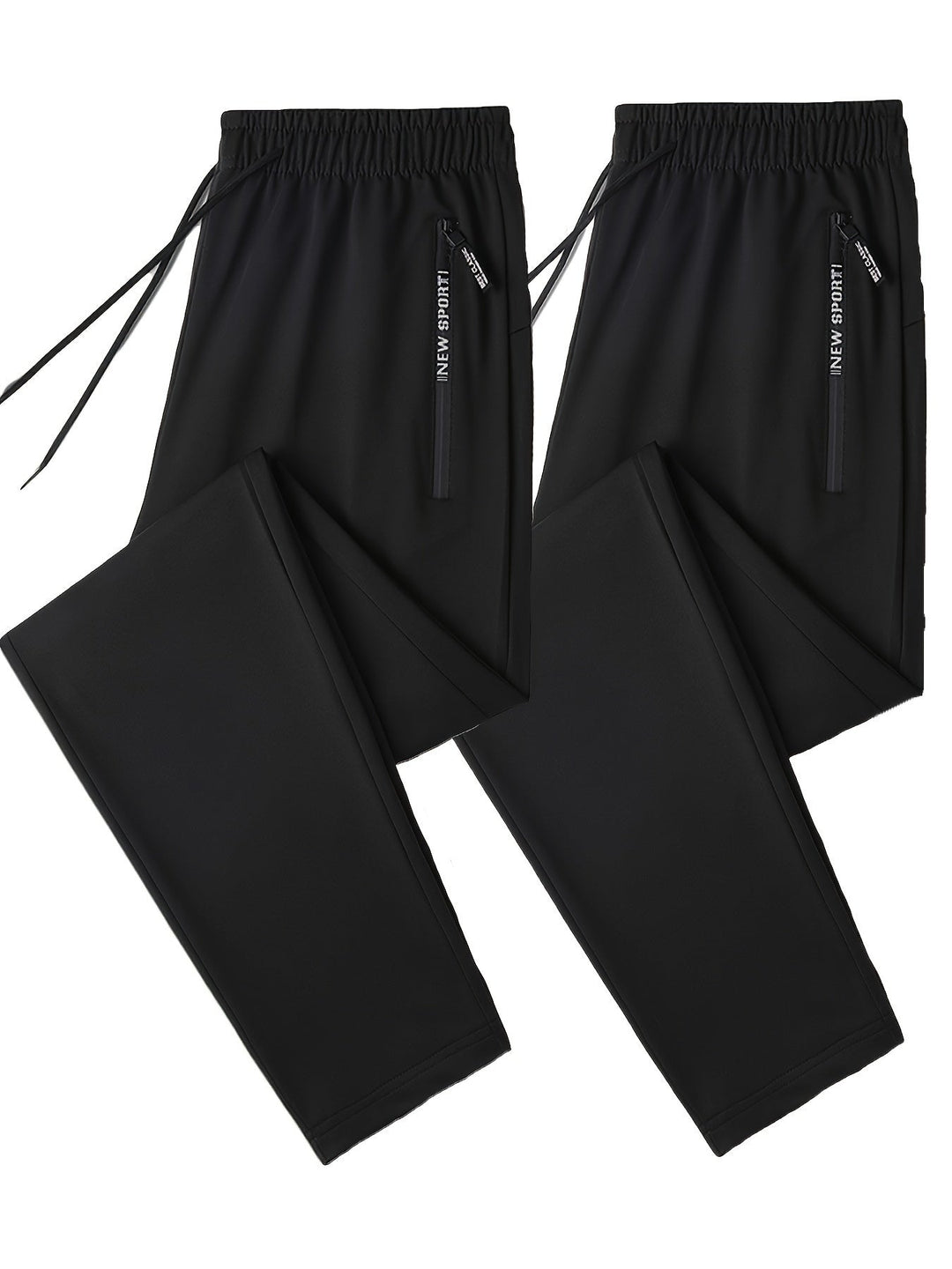 Levoire | Série De Pantalons De Jogging Bicolores Avec Des Bords Côtelés Noir & Noir01