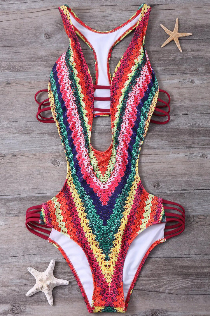 Levoire | Maillot De Bain Avec Imprimé Jacquard Et Dos Ouvert