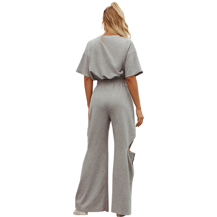 Pantalons de loisirs décontractés pour femmes taille haute avec fentes à la mode Levoire