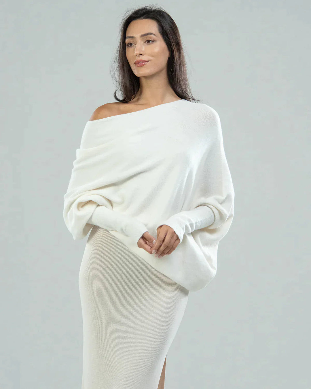 Levoire | ELEGANT ASYMÉTRIQUE FEMME TRICOT Éléphant