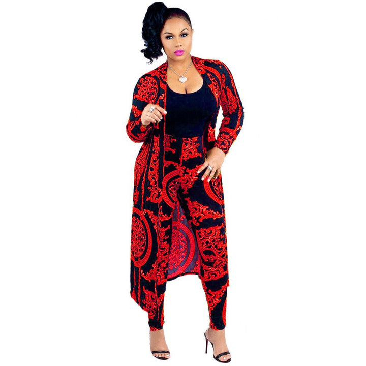 Levoire | pull à manches longues et pantalons slim à motif graphique ROUGE