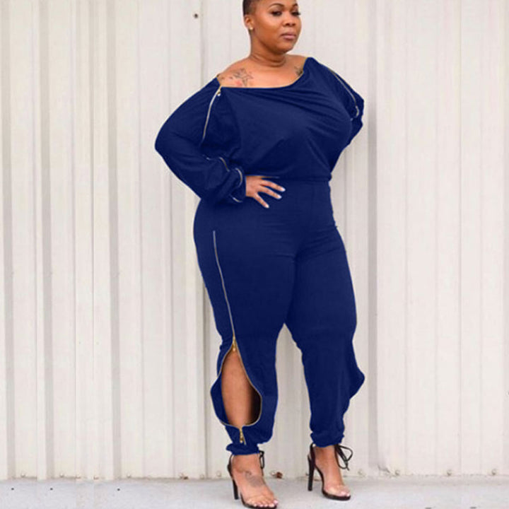 Levoire | manches longues design zip BLEU
