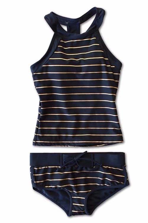 Levoire | Carina Tankini - Rayé & Élégant Noir