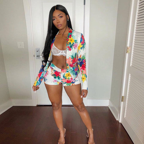 Levoire | Blazer et Shorts Imprimé Fleurs Sexy