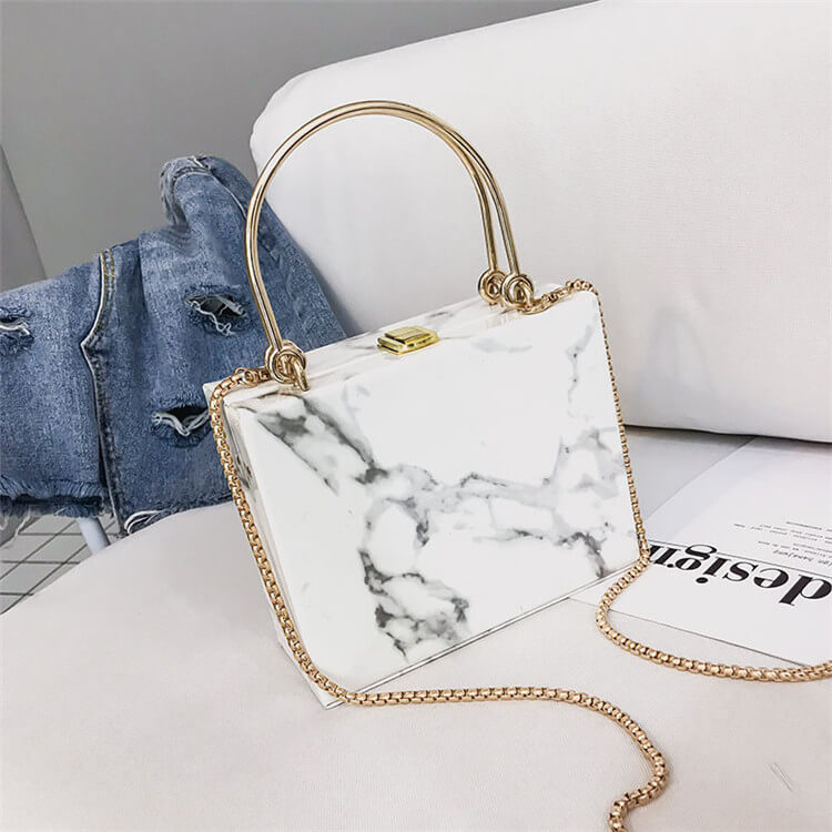 Levoire | Poignée Carrée Imprimé Marbre Une taille Blanc