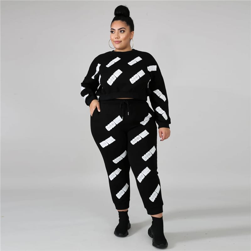 Levoire | Chemise à Manches Longues et Pantalon Imprimé Lettre