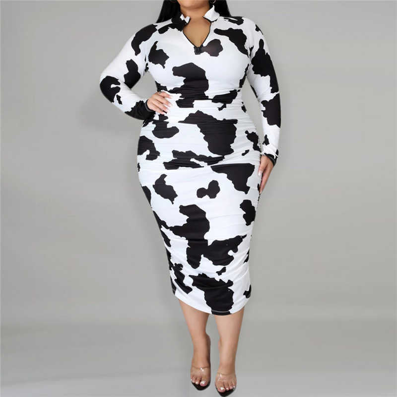Levoire | longue robe à col zippé à manches longues NOIR BLANC