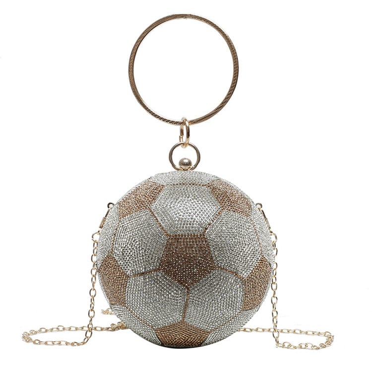 Levoire | soirée Sferinen simili cuir avec pierres anneau Une taille Ballon Pied Or