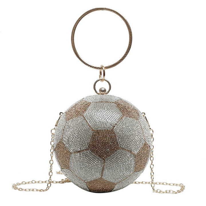Levoire | soirée Sferinen simili cuir avec pierres anneau Une taille Ballon Pied Or