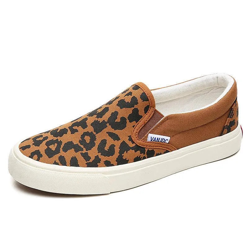 Levoire | Slip-On en toile à motif léopard Haut marron