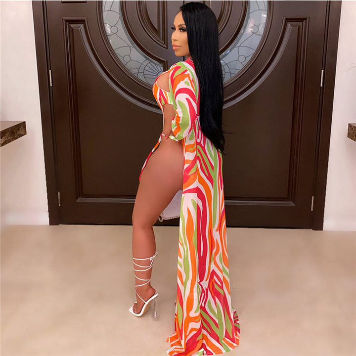 Levoire | maillot de bain avec une jupe Style sexy MULTICOLORE