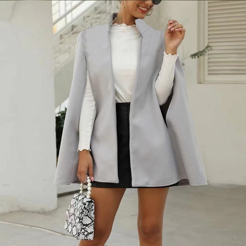 Levoire | fleece col haut manches ouvertes design GRIS