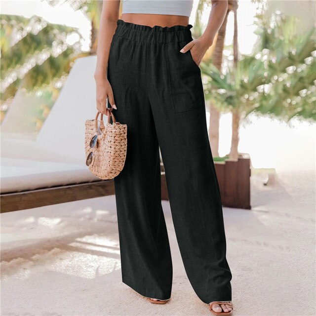Levoire | Pantalon Classique À Jambe Large Noir