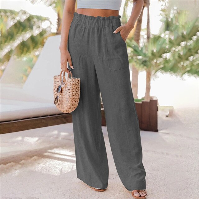 Levoire | Pantalon Classique À Jambe Large Gris foncé