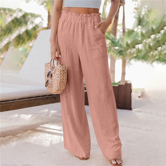 Levoire | Pantalon Classique À Jambe Large Rosa