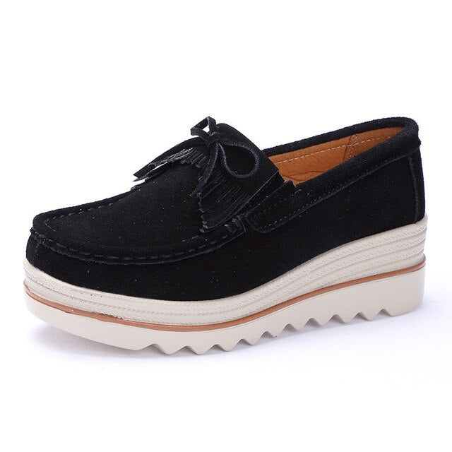 Levoire | Modernes Chaussures De Loisirs Pour Femmes Avec Semelle Douce Quaste - Noir