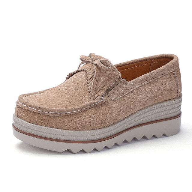 Levoire | Modernes Chaussures De Loisirs Pour Femmes Avec Semelle Douce Quaste - Abricot