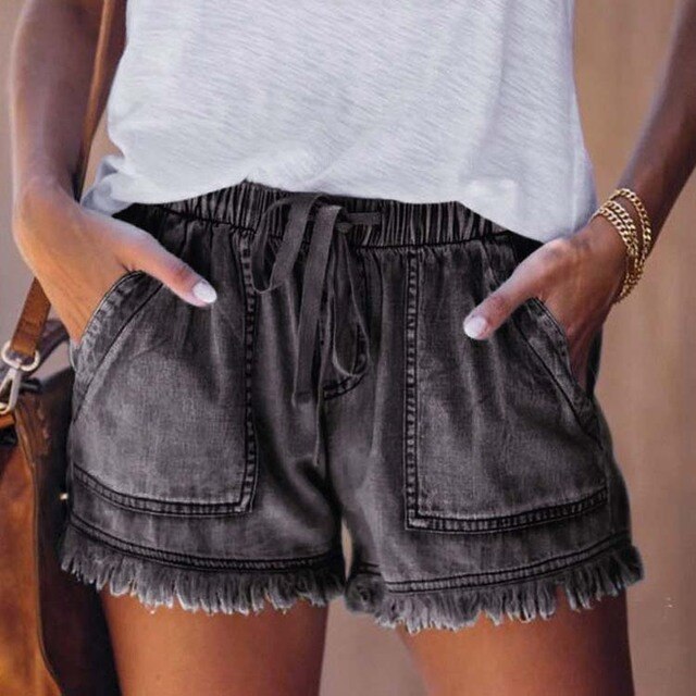 Levoire | Shorts En Denim Stil Gris noir