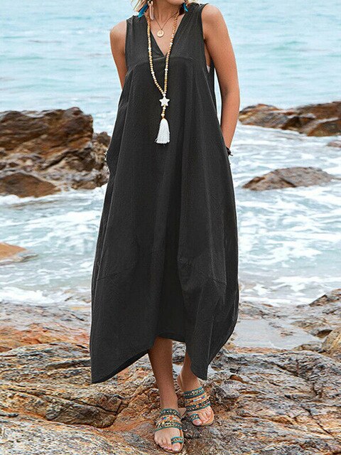 Levoire | Robe D'Été Décontractée Légère Noir