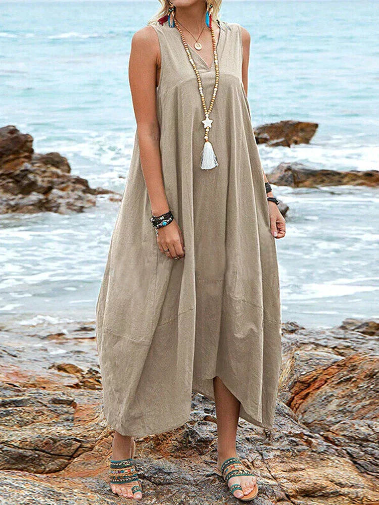 Levoire | Robe D'Été Décontractée Légère Khaki