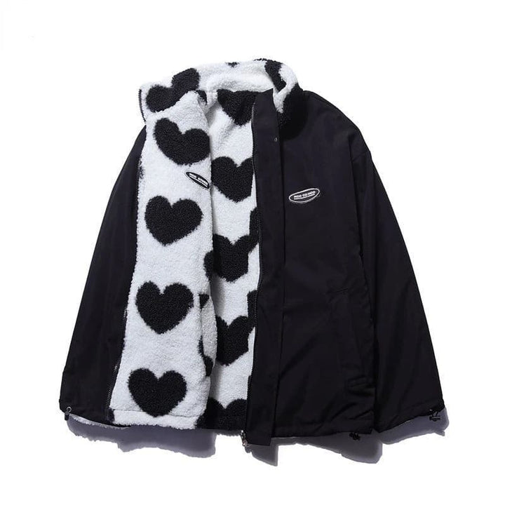 Levoire | Veste Réversible Doublée En Cœur Noir (Presque épuisé)