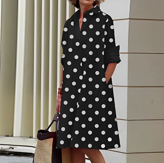 Levoire | Robe D'Été Décontractée Avec Col Noir Blanc