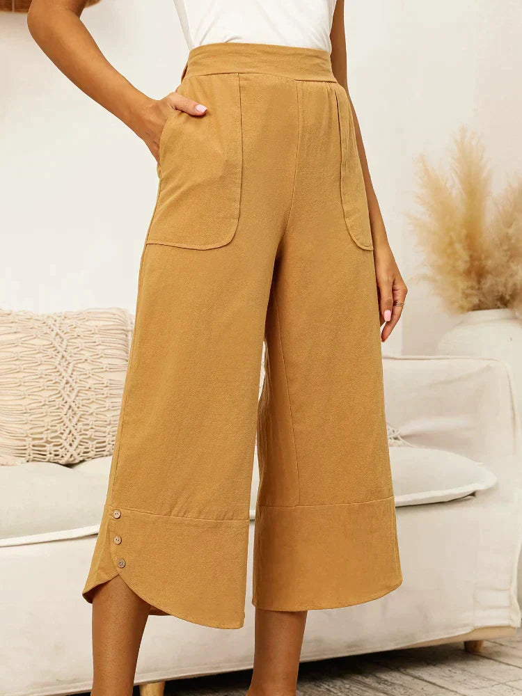Levoire | Pantalon Élégant Jusqu'Aux Mollets Jaune